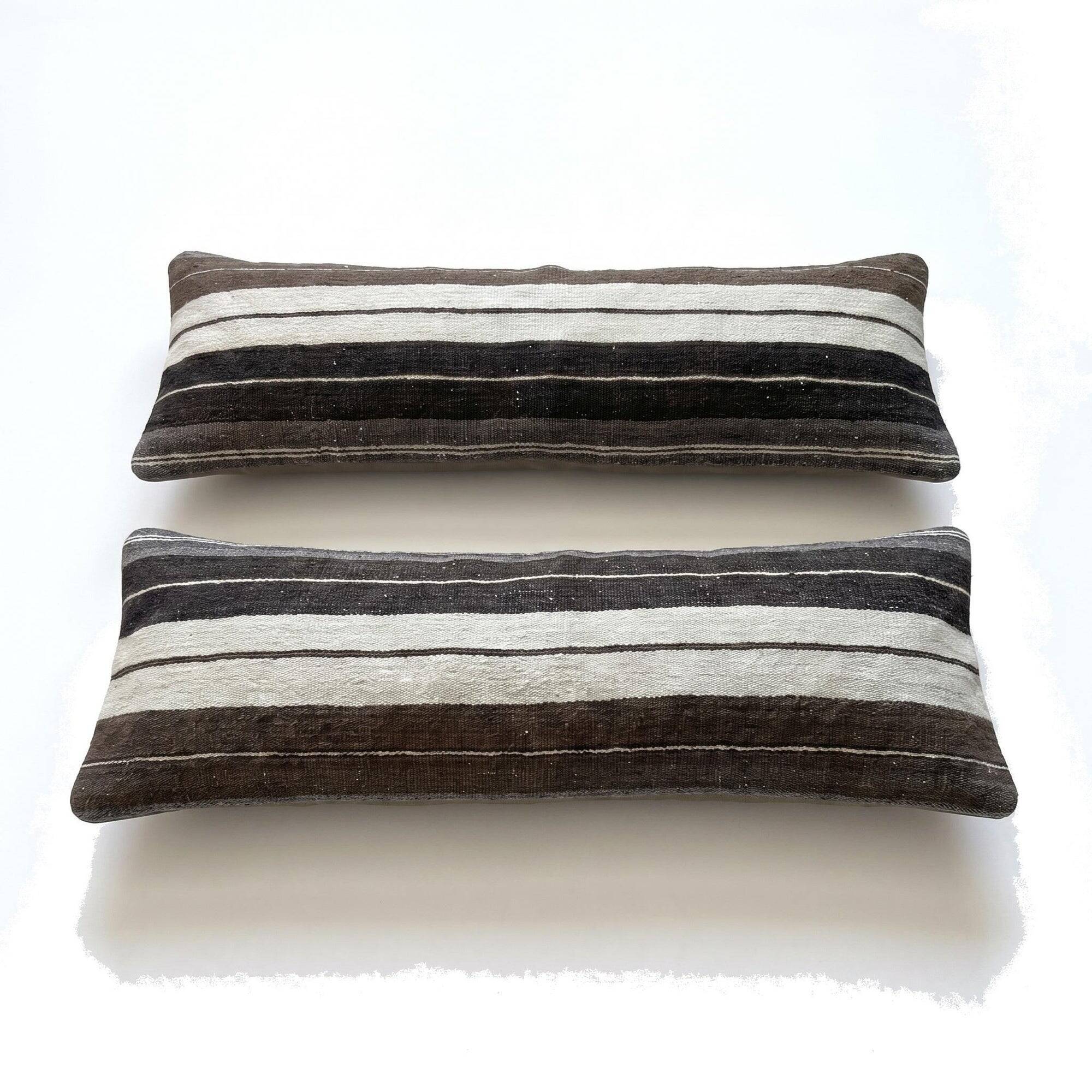 Set of 2 vintage kilim cushion covers 41x119 cm