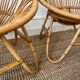 Paire de fauteuils corbeille en rotin , années 50-60
