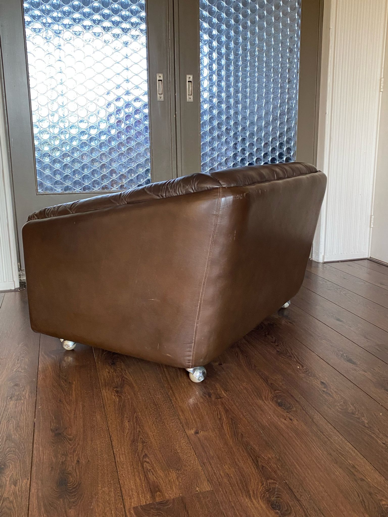 Vintage leather armchair C610 by Geoffrey Harcourt for Artifort, 1960s