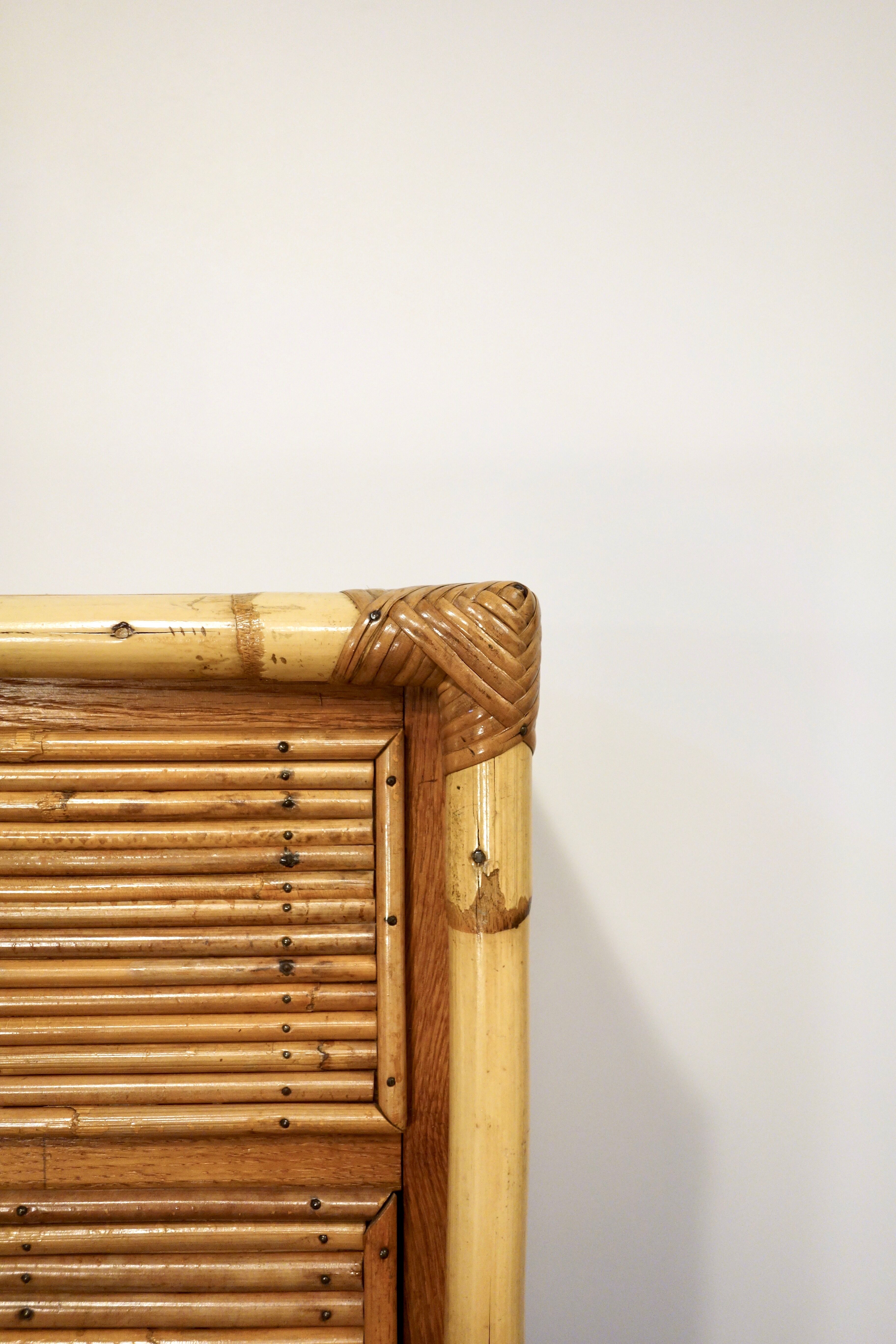Rattan and bamboo chest of drawers