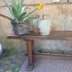 Pair of solid cherry wood farmhouse benches, 1950/60