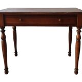 Mahogany desk with 1 drawer and beech legs