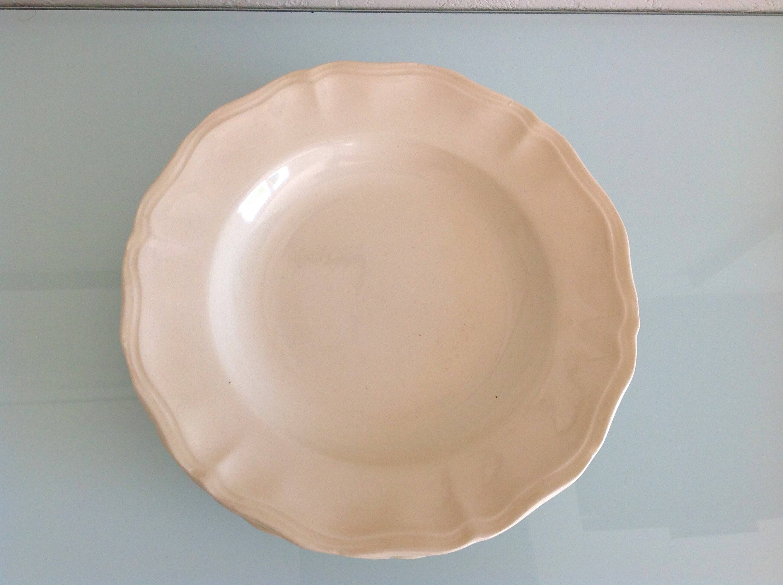 Four soup plates Ivory service/Faienceries de Sarreguemines/vintage 50