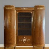 Louis XVI style showcase library in marquetry