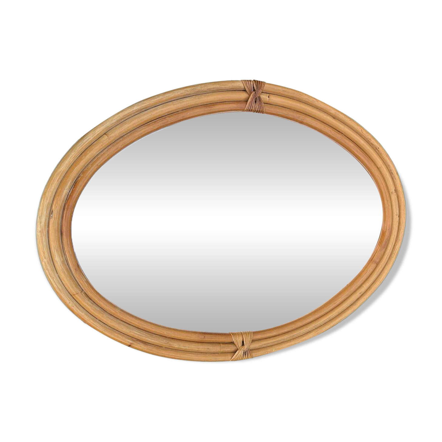 Vintage 1970s bamboo mirror