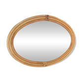 Miroir en bambou vintage 1970