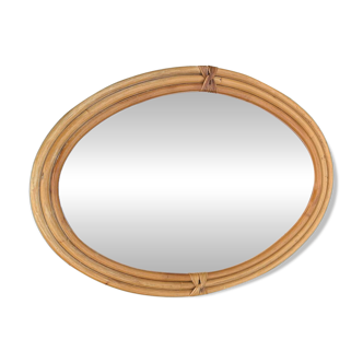 Vintage 1970s bamboo mirror