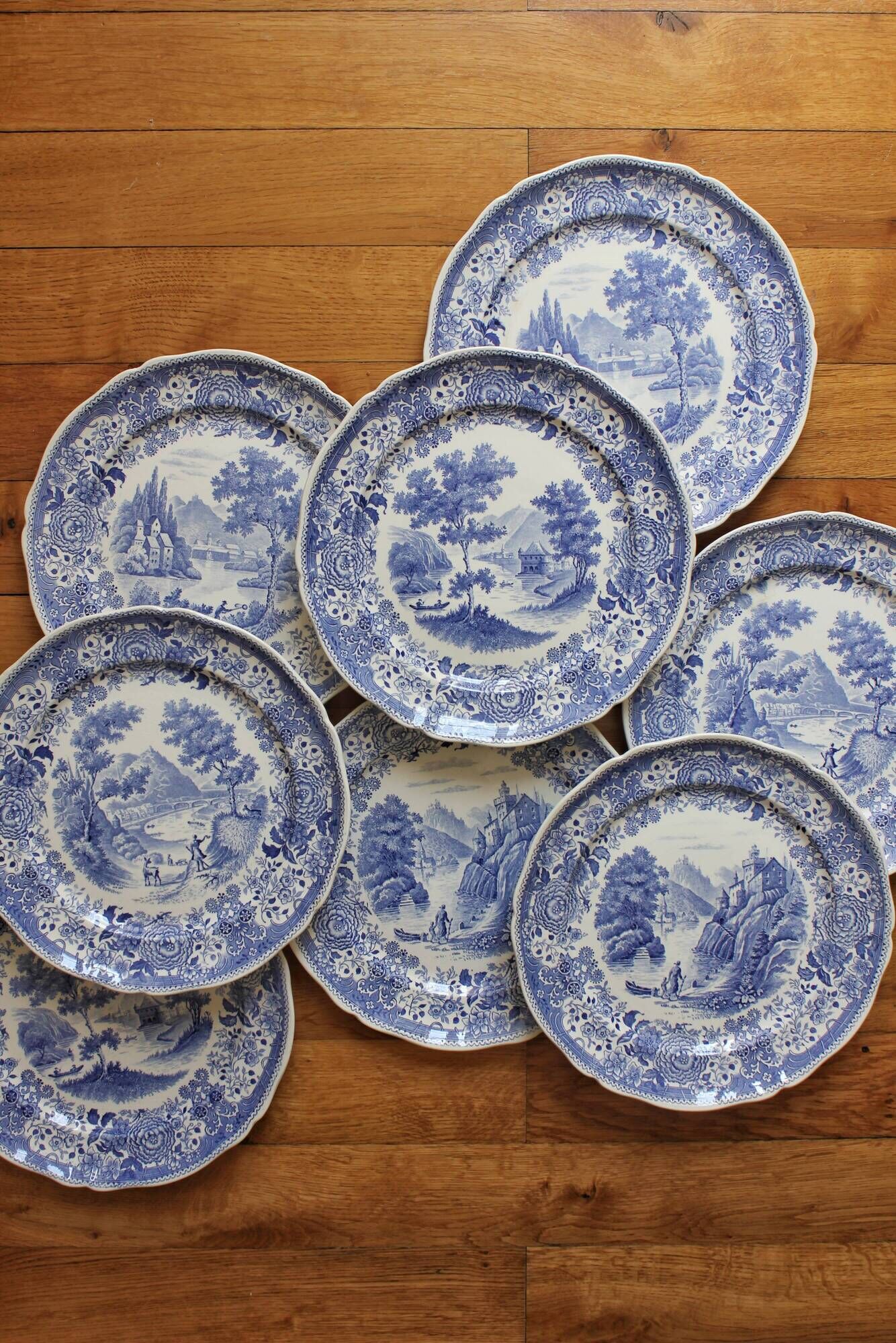 8 flat plates in earthenware "Burgenland" Villeroy and vintage Boch