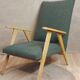 Fauteuil scandinave pieds compas