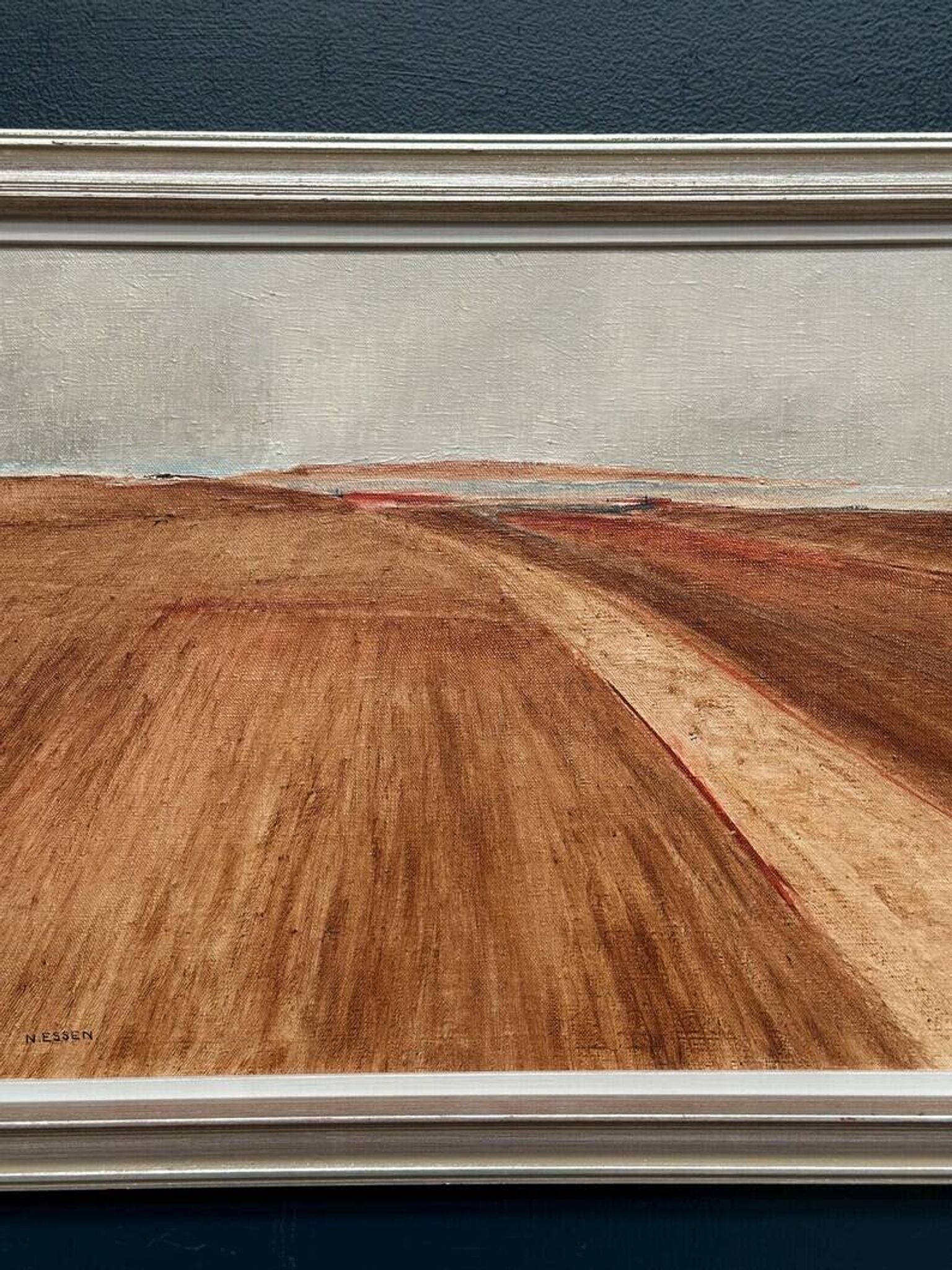Original Swedish Oil on Canvas - "Rustic Landscape" by Nils Essen - Signed - Vintage and Framed - 42 × 50 cm (16.5" × 19.7")