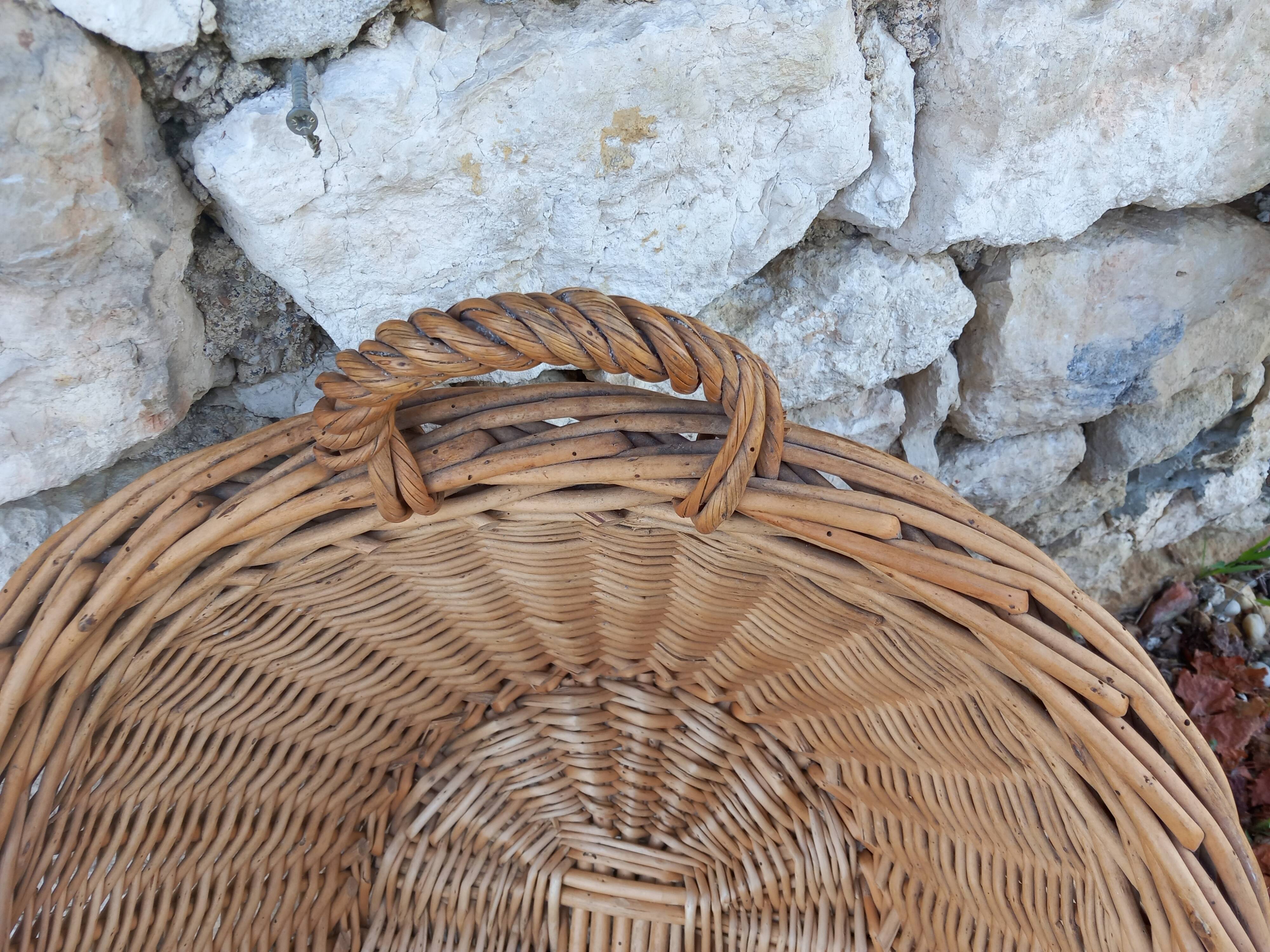 Handmade wicker laundry basket