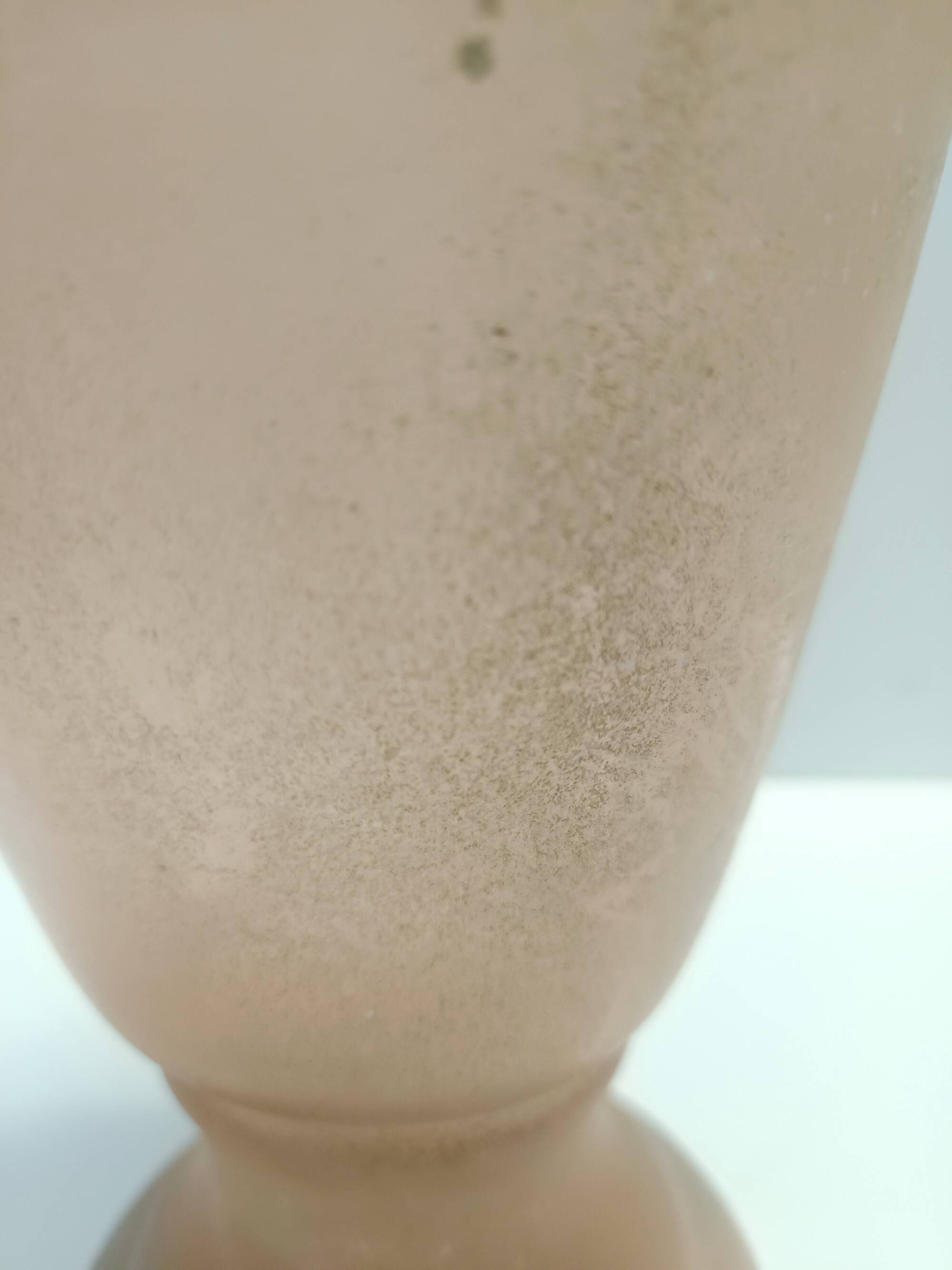 Peach Pink and White Scavo Glass Amphora Vase attr. to Seguso, Italy