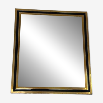 Vintage mirror in steel and brass