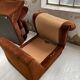 Pair 70s brown velvet armchairs