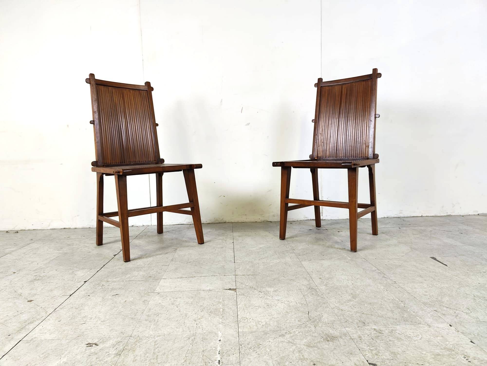 Mid century bamboo dining chairs, 1960s