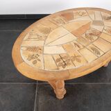 Vallauris wooden and ceramic coffee table