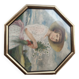 Portrait of a child with a bouquet