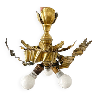 Draped brass chandelier