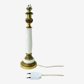 Alabaster lamp foot & brass 70's