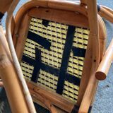 Set of 2 armchairs and 2 Parisian bistro chairs in rattan