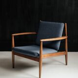 Scandinavian armchair in solid teak by Grete Jalk
