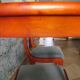 Rare - Set of 4 Louis Philippe/restoration style chairs with medallion - Colour blue / cherry wood
