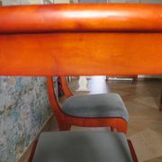 Rare - Set of 4 Louis Philippe/restoration style chairs with medallion - Colour blue / cherry wood