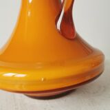 Vintage Murano Cased Glass Vase: Retro Orange Ceramic, 70s Yugoslavia