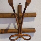 Vintage rattan coat rack from the 70s of Italian origin