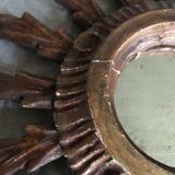 Gilded wood sun mirror, 60s