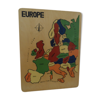 Wooden puzzle europe vintage 80's