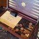 Marine marquetry backgammon set
