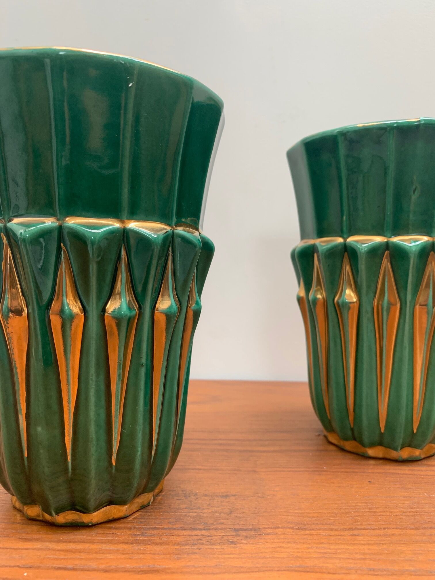 Pair of ceramic vases by PL France, 1960s