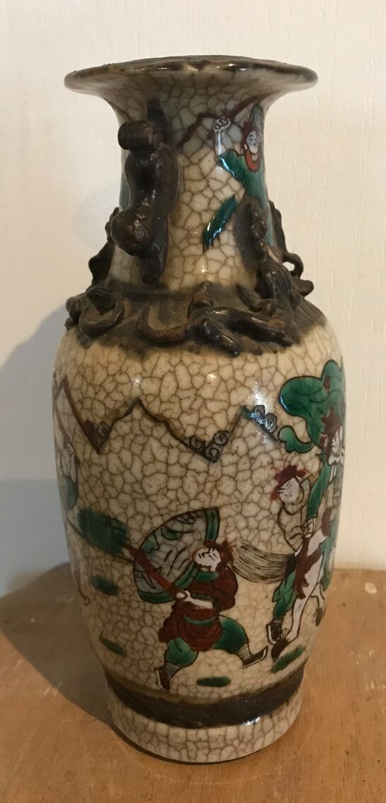 Vase canton céramique de nankin décor de scènes guerrières xixème | Selency