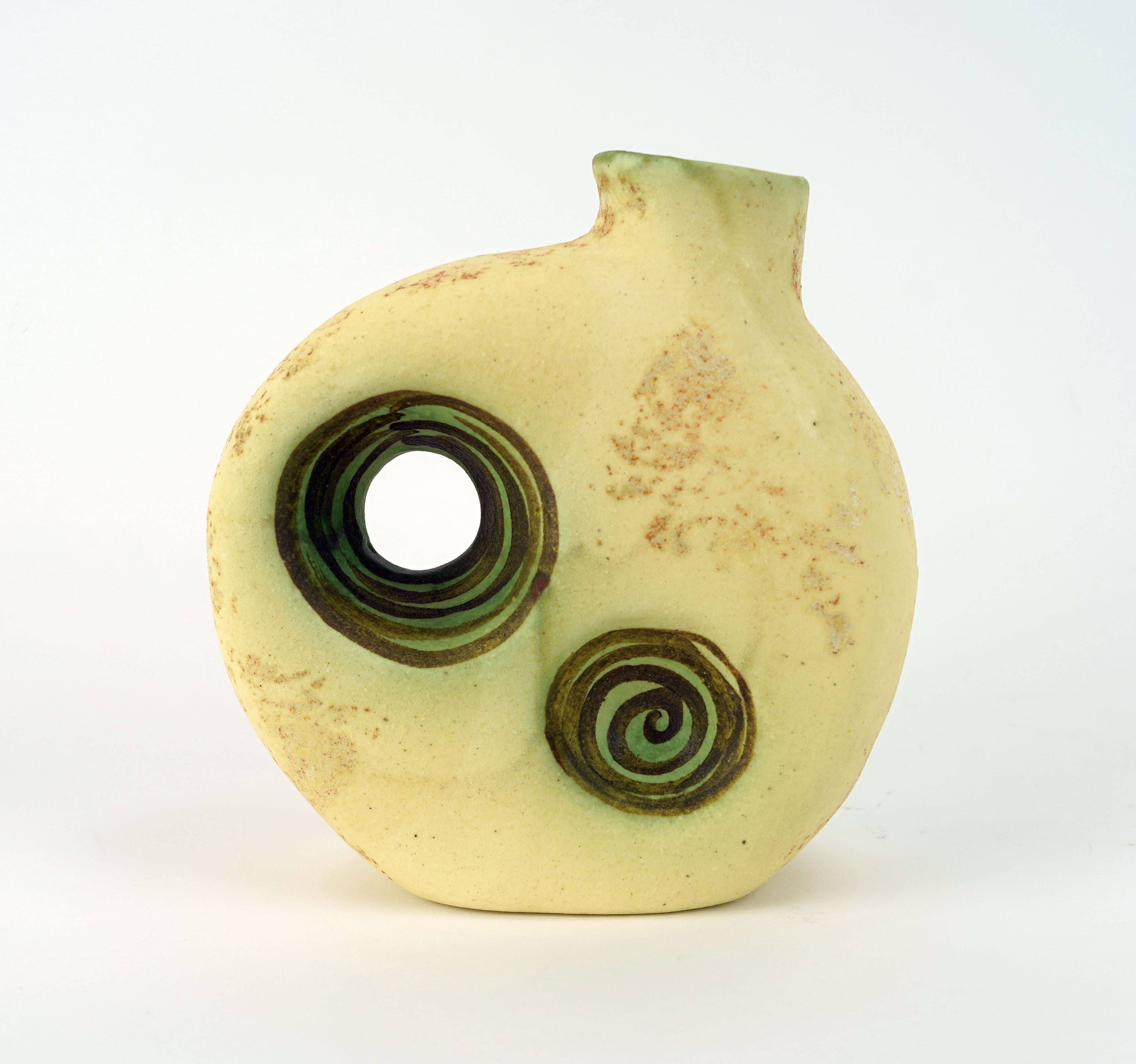 greek vintage VASE by nikos dazelidis, 1960s/70s, signed, space age
