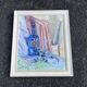 Still life with blue bottle and glass – Signed painting
