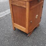Bedside art deco oak and marble