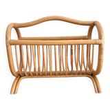 Vintage rattan magazine rack