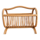 Vintage rattan magazine rack