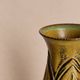 Khaki stoneware vase, wabi-sabi style, brutalist vintage ceramics.