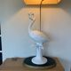 Very large flemish white ceramic lamp 50's italy 97cm with lampshade