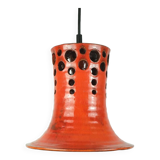 Mid century pendant light with orange ceramic shade 1970s