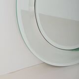 Large vintage mirror with double facet edge