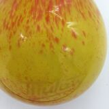Vase soliflore orange et jaune vintage, signé