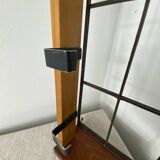 Wall-mounted coat rack with 5 wood and iron hooks