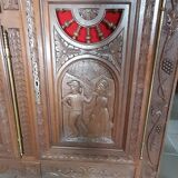 Breton furniture buffet 2 body carved by a Breton craftsman in oak with 2 keys