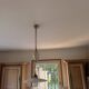 Vintage opaline suspension in the style of Arcopal & pulley porcelain.