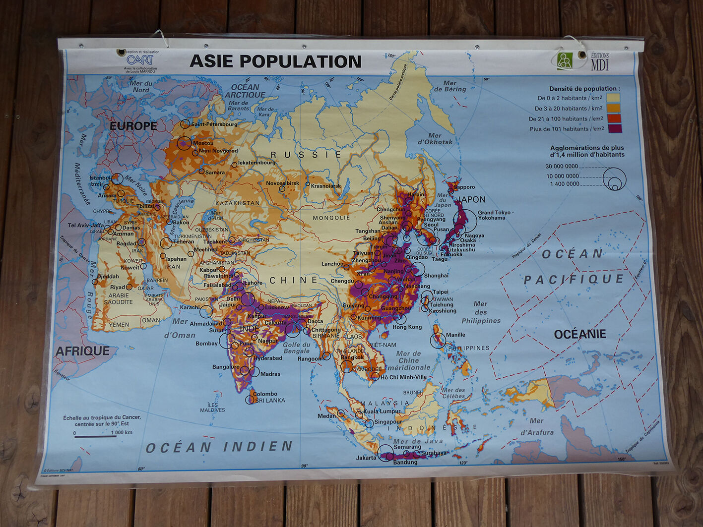 School map poster vintage of Asia Edition MDI