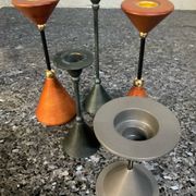 Série de 5 bougeoirs diabolo vintage