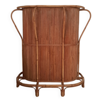Tiki bar en bambou et rotin, années 60